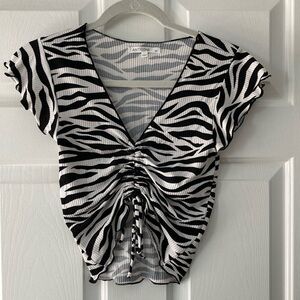 Black and White Zebra Print Women's Top